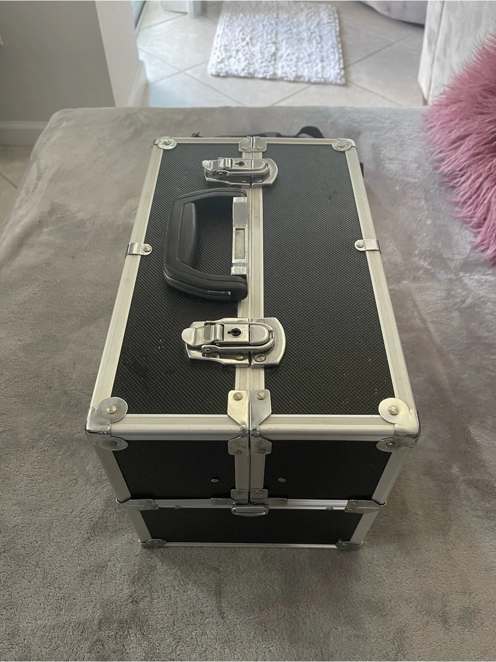 Victoria's Secret Black and Silver Makeup Train Case